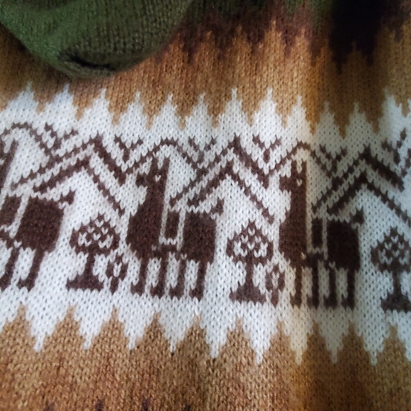 Lucy Iburg alpaca  sweater cardigan hooded  zipper closure. Llama sz large - Picture 8 of 9